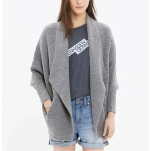 Madewell Gray Sculptor Cardigan Merino Wool Size M/L